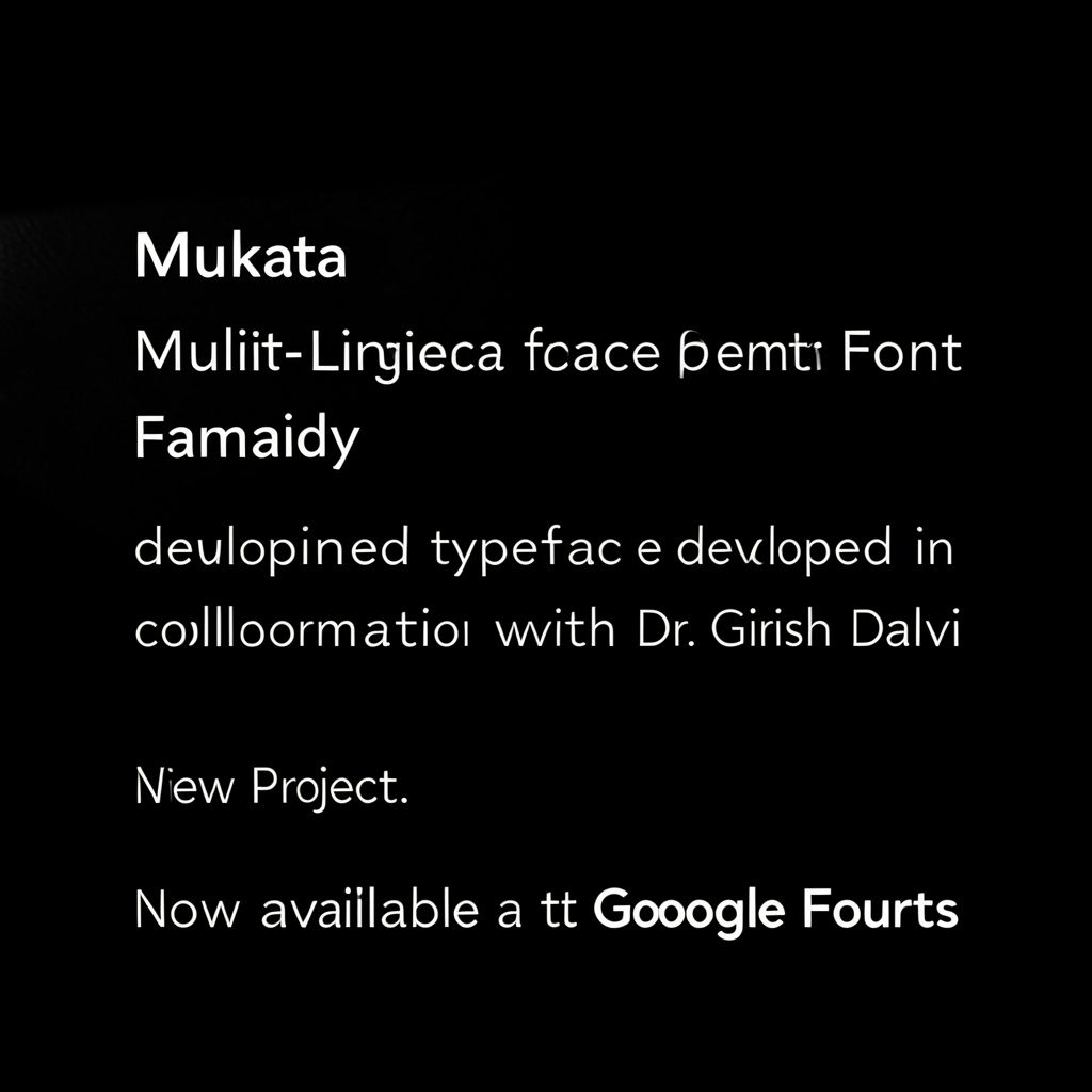 Багатомовний шрифт Ek Mukta, розроблений у співпраці з доктором Гірішем Далві, доступний на Google Fonts